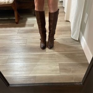 Sam Edelman brown chunky heel boots size 9